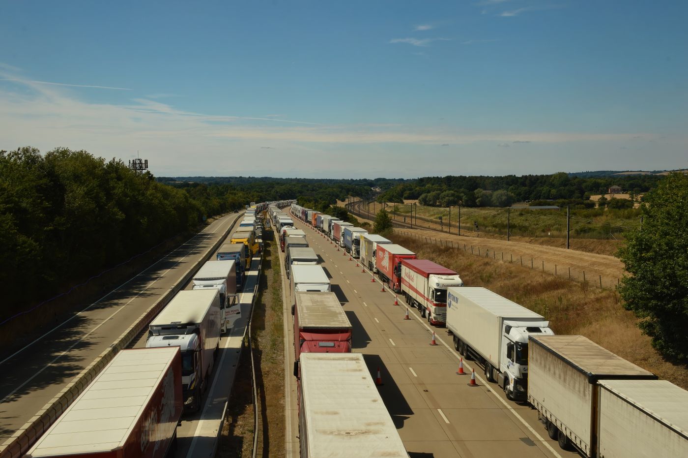 Freight vehicles travelling on a European road