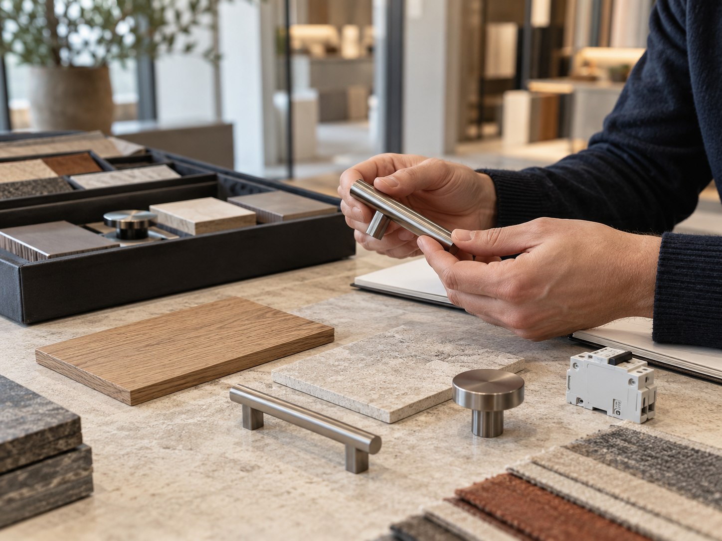 Comparing material samples and fittings for procurement